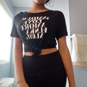 black 'love' Old Navy tee